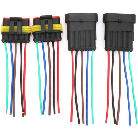2 Kits Connecteur Électrique Étanche pour Voiture 4/5/6 Broches avec Câble 5P (1/5)