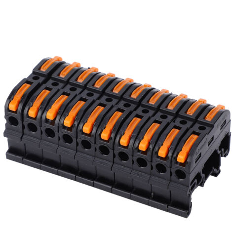 10 pièces bornier à rail DIN PCT-211, connecteur rapide 0,2-4 mm², terminal à pression (noir) (1/5)