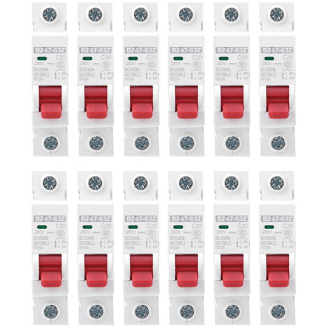 12 pièces DZ47-63Z 1P 20A Disjoncteur MCB DC 250V pour Installation Photovoltaïque (1/5)