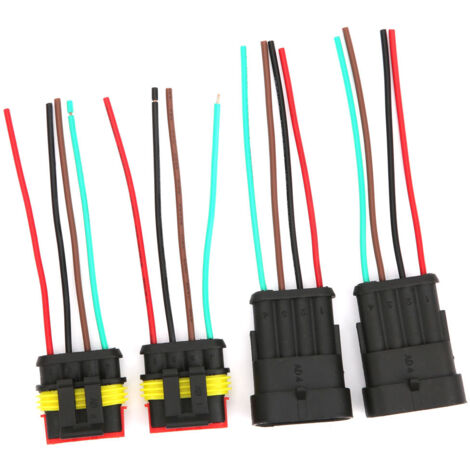 2 Kits Connecteur Électrique Étanche Auto 4/5/6 Broches avec Câble - 4 Pins (1/5)