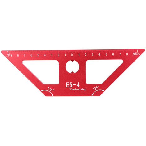 Règle de menuiserie ES-4 avec scriber à 45°, outil de mesure multifonction rouge (1/5)