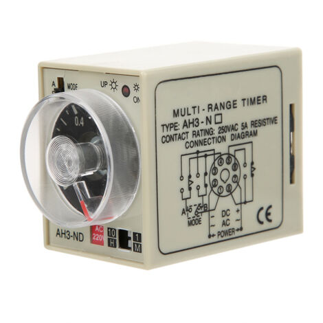 Relais Temporisateur Mini AH3 ND Mode A B Période Réglable Multi-Temps AC220V (1/5)