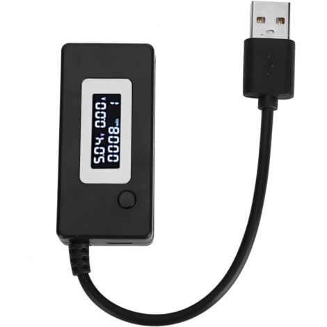 Testeur USB LCD pour Batterie, Voltmètre Ampermètre 4-30V, Contrôleur de Charge Noir (1/5)