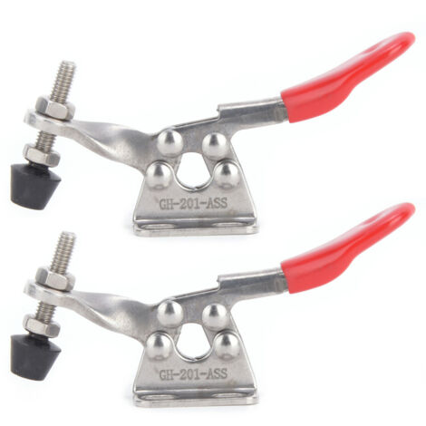 2 Pièces Étau de Soudage Rapide en Acier Inoxydable 304, Outil à Main avec Pince à Basculer 27KG GH-201-ASS (1/5)