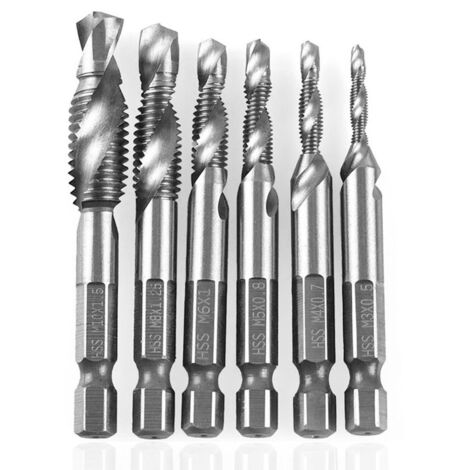 6 Pièces Tarauds Métriques Hexagonaux 4341 pour Perçage et Taraudage Industriel (1/5)