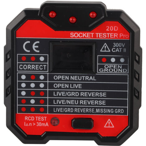 Détecteur de Tension Portable avec Écran LCD pour Prise UK (48‑250V) - Outil Électricien Sécurité (1/5)