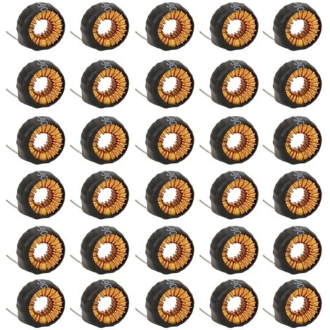 Bobine toroïdale horizontale 30 pièces, fil de cuivre avec gaine pour circuit imprimé PCB, inductance 15µH 6A, modèle 5026 (1/5)