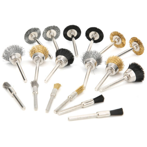 Lot de 18 brosses roues métalliques en aluminium pour meuleuse électrique et outil rotatif (1/5)