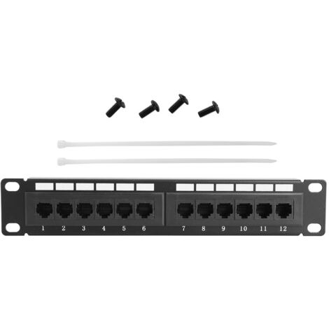 Panier de Raccordement Réseau 12 Ports CAT6 RJ45 Ethernet sans Support (1/5)