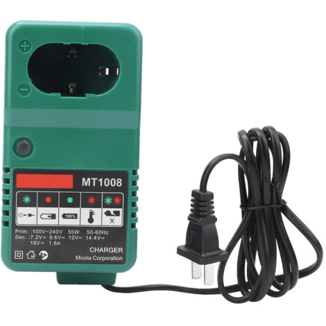 Chargeur universel pour perceuse électrique MT1008 - 7.2/9.6/12/14.4/18V - Prise US 110-240V