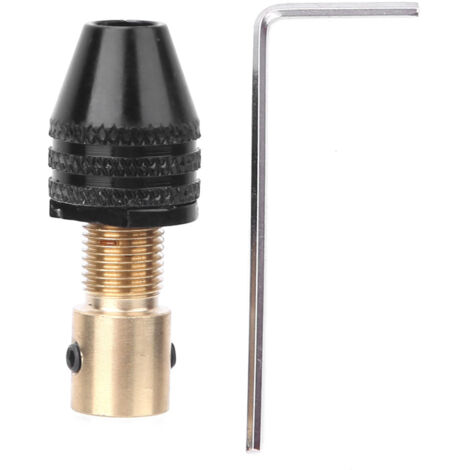 Mandrin en Laiton Noir pour Mini Perceuse Électrique, Accessoires de Qualité Supérieure, Diamètre de Perçage 2.35mm/3.175mm, Ensemble avec Tige (Mandrin et Tige Noirs) (1/5)