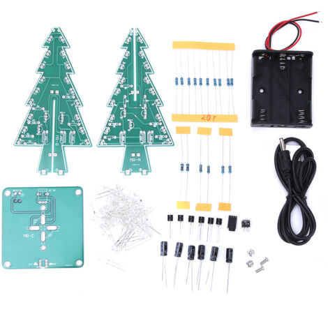 Arbre de Noël LED DIY Kit Électronique 3D - Décoration de Fêtes avec 7 Couleurs Changeantes (1/5)