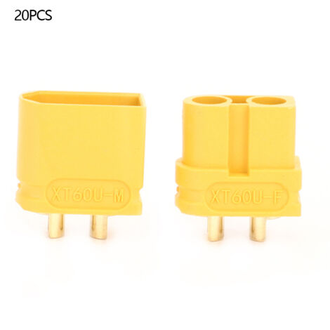 10 Paires Connecteurs XT60U Mâle/Femelle avec Plaquage Or Laiton pour Modèles RC et Drones (1/5)
