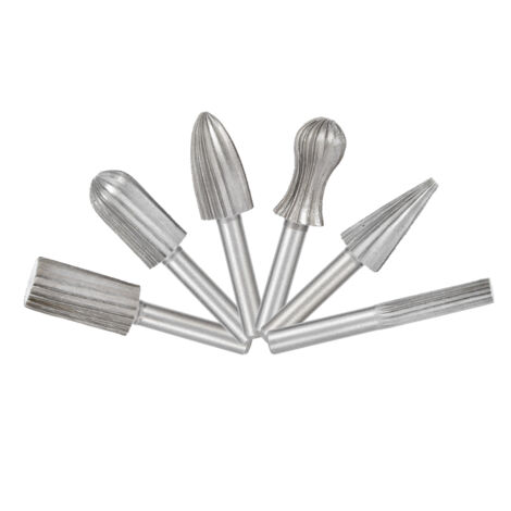 6 pièces Fraises Rotatives en Acier à Roulement pour Gravure et Perçage, Couteau à Graver Gris (1/5)