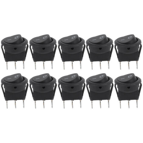 10 interrupteurs à bascule ronds miniatures 23mm 3 broches 2 positions pour bateau ON/OFF (1/5)