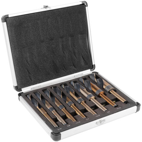 Jeu de mèches HSS torsadées à tige 1/2" avec boîtier aluminium - 14 à 25mm (1/5)