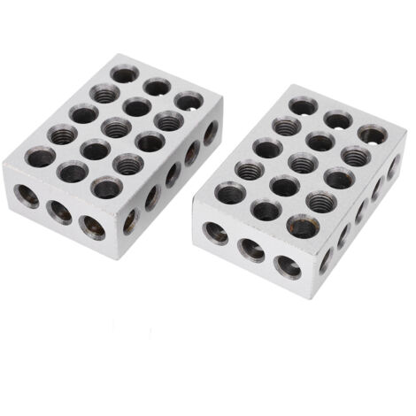 1 Paire de Blocs 1‑2‑3 23 Trous, Précision Ultra 0.0002 Pouce pour Machiniste et Atelier Industriel (1/5)