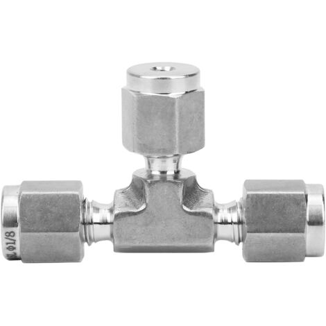 Raccord à té de compression en acier inoxydable 316, forgé à matrice, diamètre égal, modèle SS‑600‑3Ф1/8 (1/5)