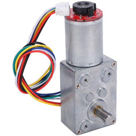 Moteur à Engrenage Réducteur Vis sans Fin avec Encodeur JGY371DC12V 20-60RPM Moteur DC à Balais pour Dispositifs Électroniques (1/5)