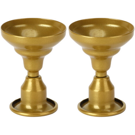 2 Pièces Bougeoirs Style Européen Miniatures Rétro pour Décor Bureau ou Cadeaux (Doré) (1/5)