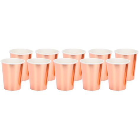 20 pièces Gobelets en Papier Compostables pour Café, Thé, Jus, Événements - Couleur Or Rose (1/5)