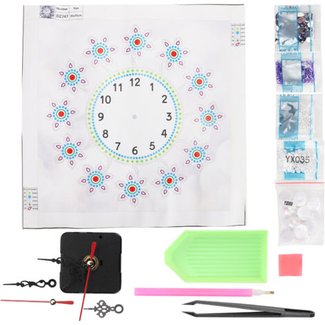 Kit de Peinture Diamant Horloge Silencieuse DIY - Décoration Murale pour Salon DZ247 (1/5)