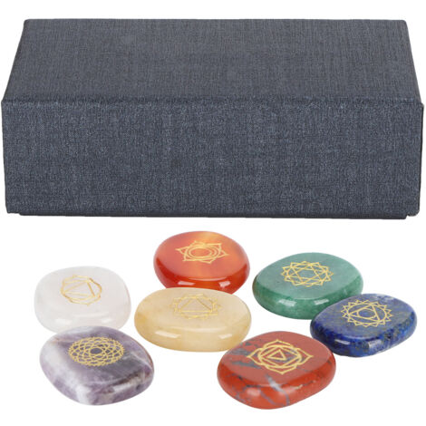 7 Pierres de Chakra pour l'Équilibre Énergétique, Ensemble de 7 Chakras avec Boîte de Rangement (1/5)