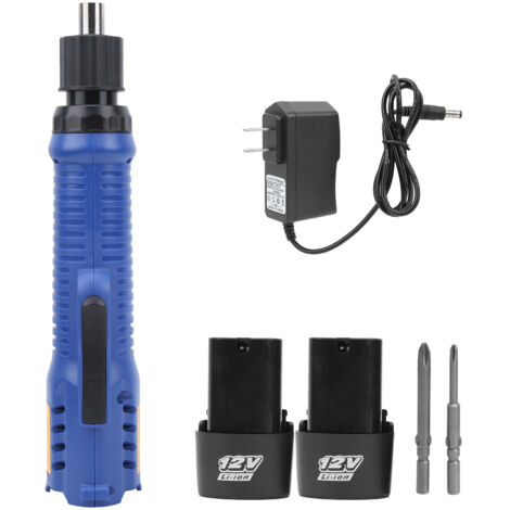 Tournevis électrique 12V sans fil multifonction avec couple réglable et 2 batteries LiPo (prise US 100-240V) (1/5)