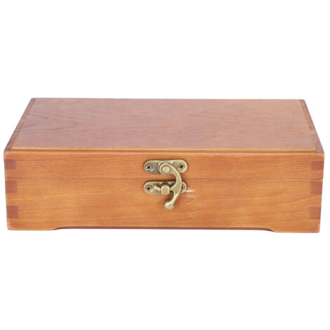 Boîte en Bois Antique Rectangulaire pour Enfants, Rangement Multifonction de Bureau pour Fournitures Scolaires (1/5)