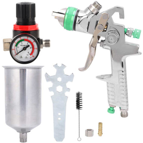 Pistolet à Peinture Pneumatique avec Pot en Aluminium 1000ml et Valve de Régulation 2.5mm (1/5)