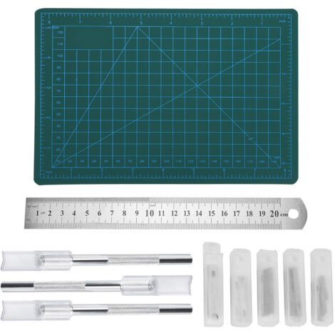Kit de Couteaux de Sculpture pour Artisanat avec Mat de Découpe et Lames Interchangeables (1/5)