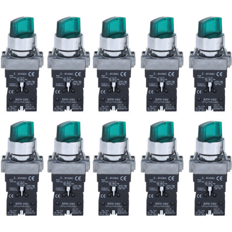 10 Pièces Interrupteurs à Bouton BERM Normalement Fermés, Commutateur à Bouton AC220V/AC24V BEM-XB2-20XD/31220V (1/5)