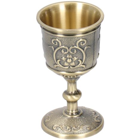 Coupe à vin vintage en bronze, gobelet gravé style royal européen pour whisky et fêtes (1/5)