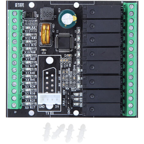 Carte de Commande PLC Industrielle, Contrôleur Logique Programmable avec Sortie Relais DC24V AC220V (1/5)