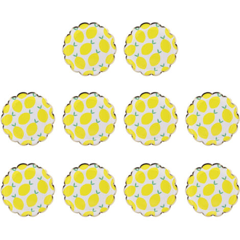 10 Assiettes Jetables Anniversaire Motif Citron Pratiques et Mignonnes pour Fête (1/5)