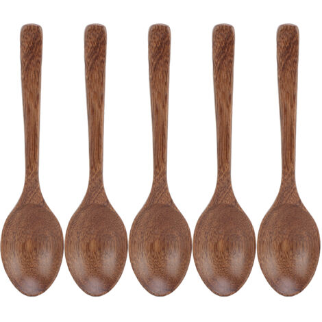 5 pièces Cuillères en Bois Résistantes à la Chaleur, Cuillères à Mesurer Robustes sans Échardes pour Cuisine et Cadeaux (1/5)