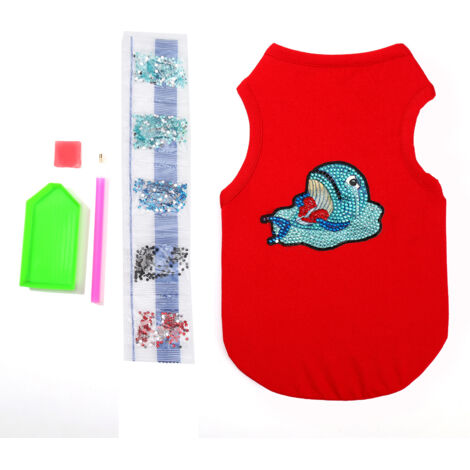T-shirt pour Chien Mignon et Doux avec Strass, Motif Animal Décoratif pour la Protection des Animaux de Compagnie Rouge Taille M (1/5)