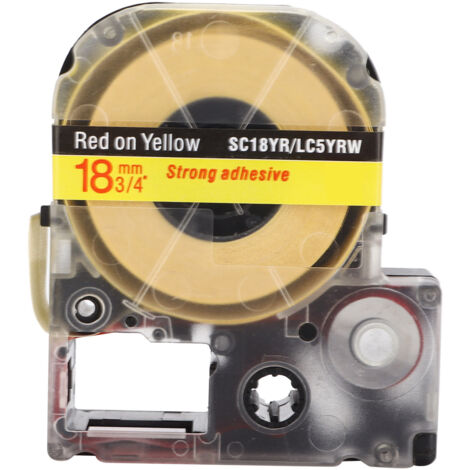 Ruban adhésif PET de remplacement pour imprimante Epson, compatible machine KINGJIM, papier mémo rouge sur fond jaune (1/5)