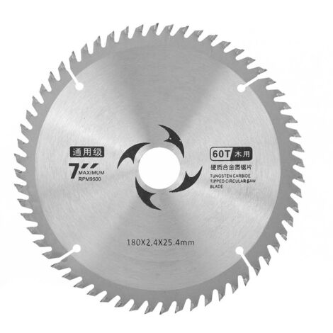 Lame de scie circulaire 7 pouces 60 dents pour coupe précise du bois, outil de menuiserie professionnel. (1/5)