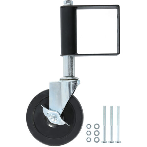 Roulette de porte à ressort, caster amortisseur en aluminium 5 pouces capacité 90kg (noir) (1/5)