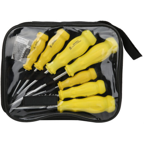 Tournevis 7 Pièces Fentes et Cruciformes Acier Allié Manche PP Outils de Réparation Industriels (1/5)