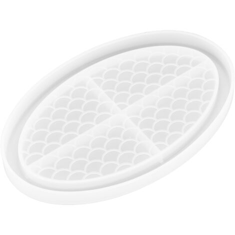 Moule en Silicone pour Plateau à Fruits en Résine Époxy DIY - Motif Écailles de Poisson Ovale (1/5)