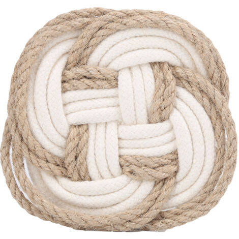 Sous-plat tressé en jute bohème nordique - Absorption d'eau et isolation thermique pour la maison (1/5)