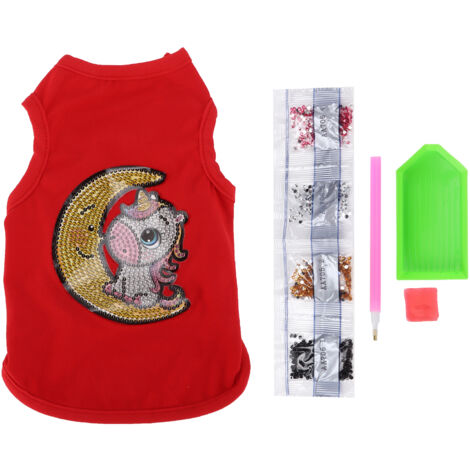 Chemise pour Chien sans Manches Respirante et Douce avec Strass, Pyjama et Sweat à Capuche pour Chien Rouge Taille M (1/5)