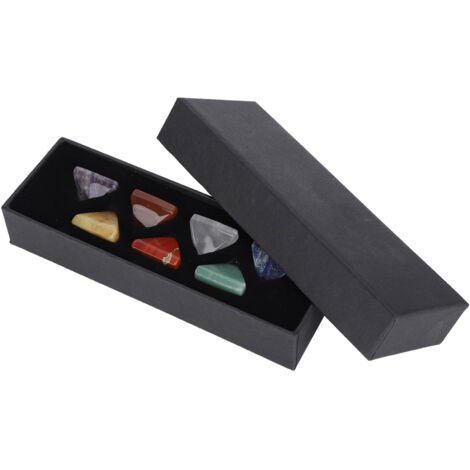 Ensemble de 7 Pyramides en Pierres Naturelles des Chakras avec Boîte Cadeau (1/5)