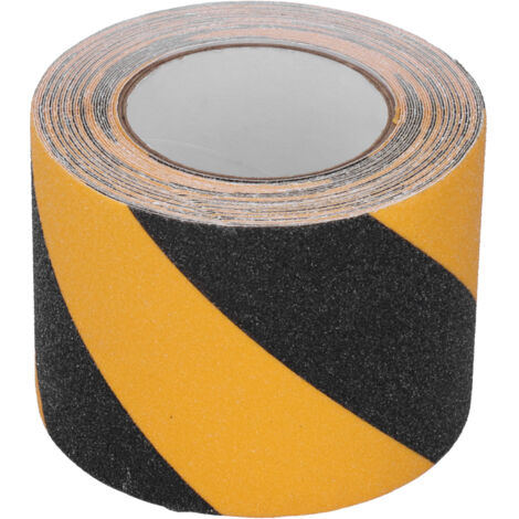 Ruban adhésif antidérapant jaune et noir pour signalisation de sécurité au sol, murs et tuyaux. (1/5)