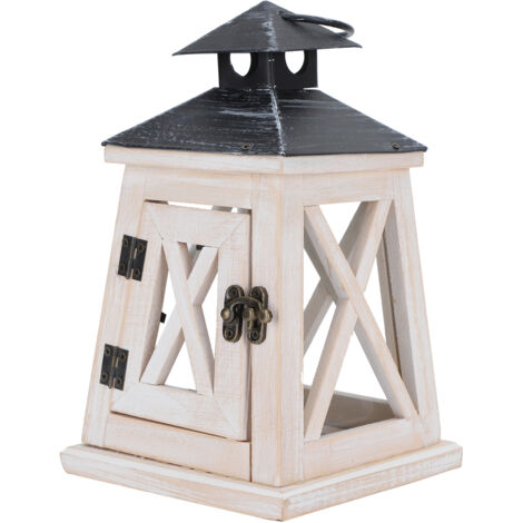 Lanterne suspendue vintage en bois pour bougie, décoration intérieure et extérieure