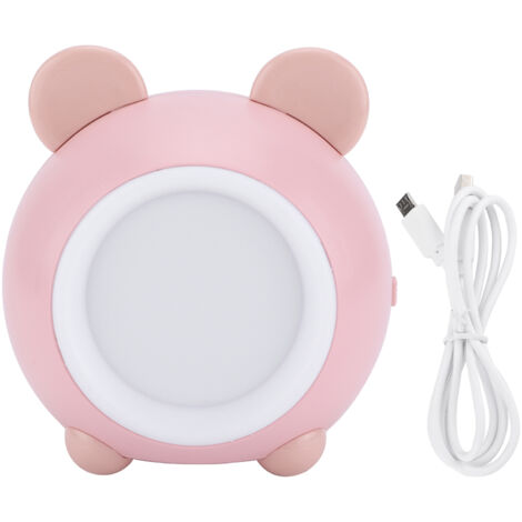 Lampe de table USB verticale ours rose pour chambre, bureau ou chevet, décoration lumineuse (1/5)