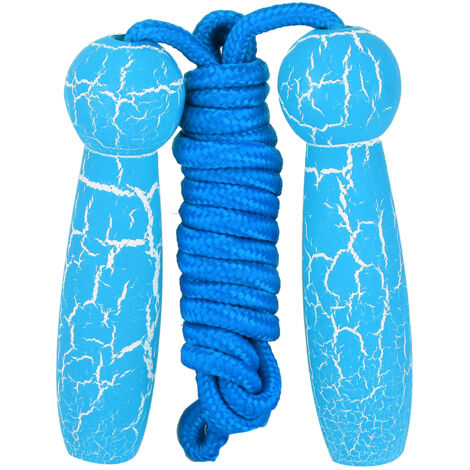 Corde à Sauter en Bois Réglable pour Fitness - Enfants, Adultes, Jouet Bleu