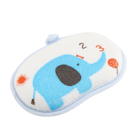 Brosse de bain douce pour bébé en forme d'éléphant, éponge de massage pour la douche (Bleu) (1/5)